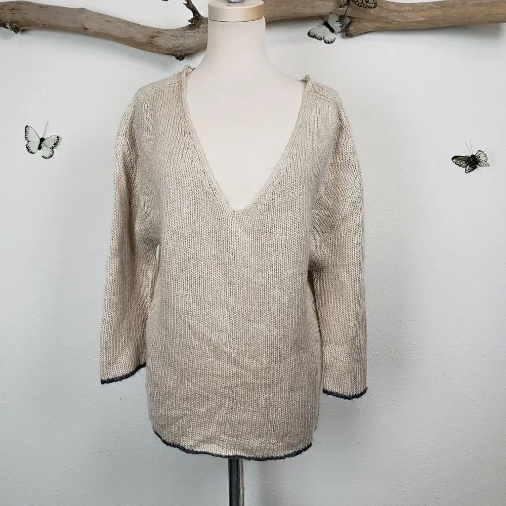 Tommy girl lightweight lace up back sweater tunic